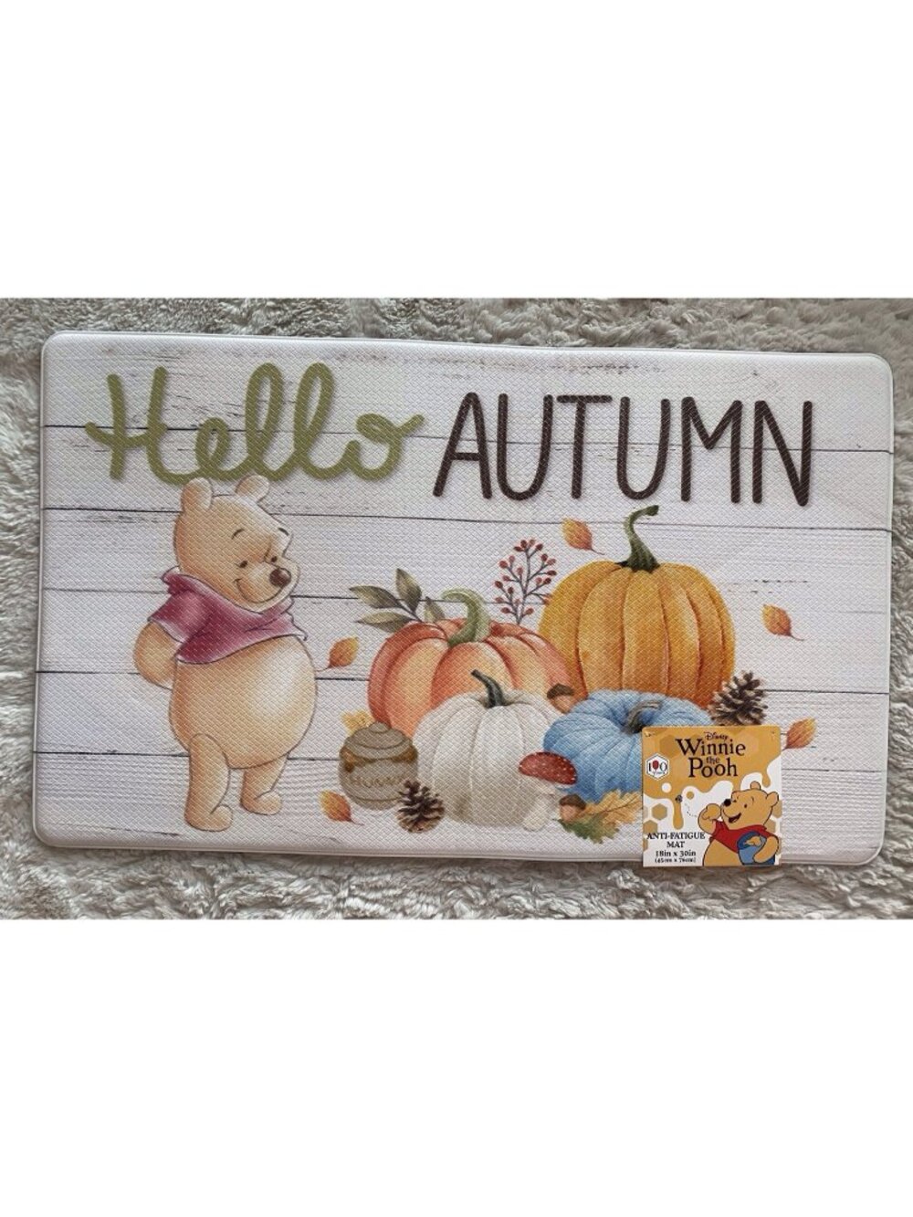 Disney Winnie The Pooh Hello Autumn Pumpkins Anti Fatigue Kitchen Mat 18 X 30”